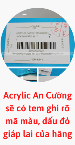 Bật mí đặc điểm giúp phân biệt Acrylic An Cường chính hãng Acrylic